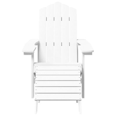 Garden Adirondack Chairs 2 pcs with Footstools HDPE White