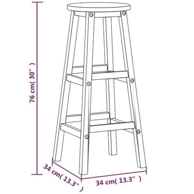 Bar Stools 8 pcs Solid Wood Acacia