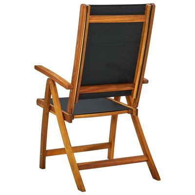 Folding Garden Chairs 8 pcs Solid Wood Acacia and Textilene