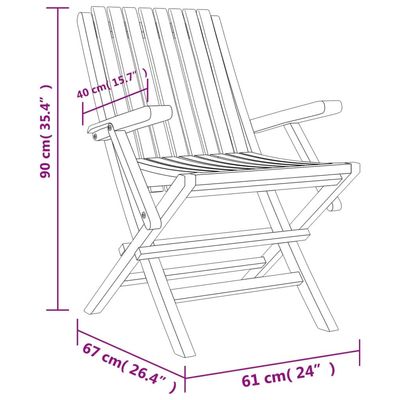 Folding Garden Chairs 8 pcs 61x67x90 cm Solid Wood Teak