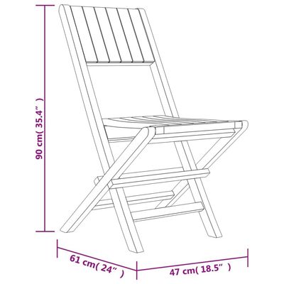 Folding Garden Chairs 8 pcs 47x61x90 cm Solid Wood Teak