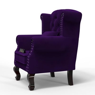 Wooden Twist Modern Majestic Wing Chair Elegant Seating
