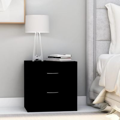 Bedside Cabinet Black 40x30x40 cm Engineered Wood