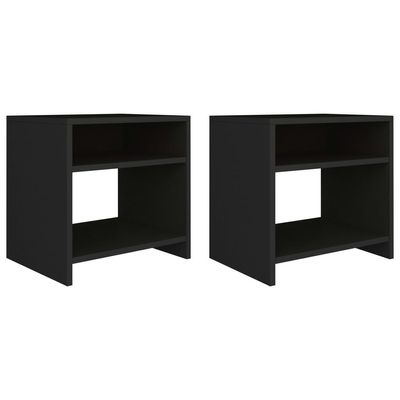 Bedside Cabinets 2 pcs Black 40x30x40 cm Engineered Wood