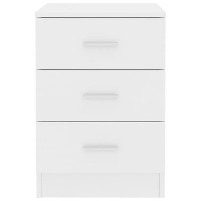 Bedside Cabinet White 38x35x56 cm Engineered Wood