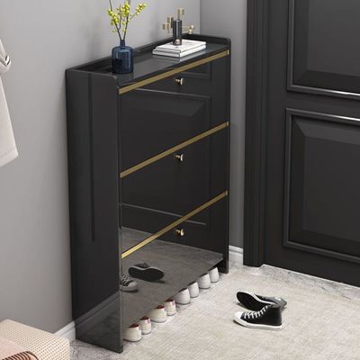 Shoe Cabinet Double Layer 100 cm - Black