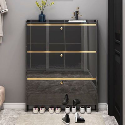 Shoe Cabinet Double Layer 100 cm - Black