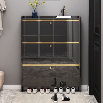 shoe cabinet Double Layer 100 cm - Black