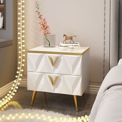 Nightstand Bedside Table + 2 Drawers