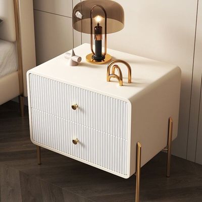 Nightstand Bedside Table + Off White