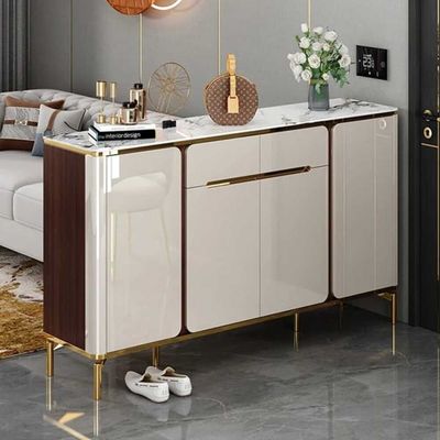 Luxurious Marble Top Sideboard Coffee Bar Buffet Cabinet - 161W*40D*95H cm