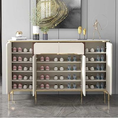 Luxurious Marble Top Sideboard Coffee Bar Buffet Cabinet - 161W*40D*95H cm