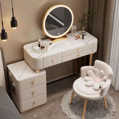 Smart Dressing Table with Chair and Lighted Mirror