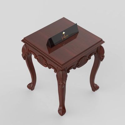 Wooden Twist Gracious Hand Carved Teak Wood End Table for Home Décor