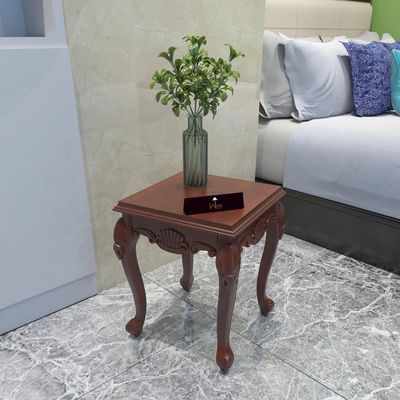 Wooden Twist Gracious Hand Carved Teak Wood End Table for Home Décor