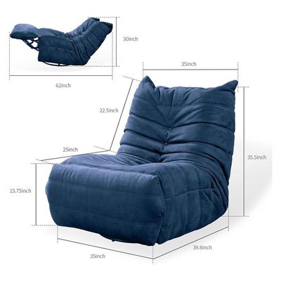 Maple Home Recliner Sofa Chair with 360°Swivel Rocking Adjustable Footrest Nordic Style Single Sofa Lounge Living Room Bedroom Balcony Gaming Indoor Home Theater Furniture