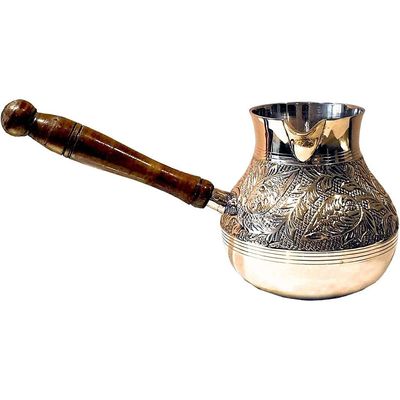 Turkish coffee pot/Cezve/briki/Brass jazva/coffee warmer/Ramadan gift (GOLD, S-200ml)…