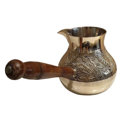 Turkish coffee pot/Cezve/briki/Brass jazva/coffee warmer/Ramadan gift (GOLD, S-200ml)…