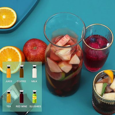 35 Oz Glass Drip-free Carafe with Stainless Steel Silicone Flip-top Lid - Glass Water Pitcher Fridge Carafe Ice Tea Maker