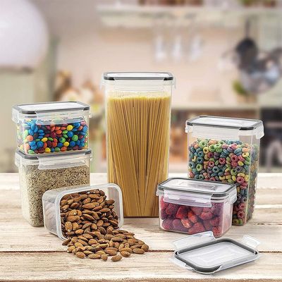 Airtight Food Storage Containers Set, 14pcs BPA Free Plastic Dry Food Containers with Lids for Kitchen Pantry Organization and Storage, Include 20 Labels & Pen, Black