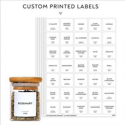 2.5oz 20Packs Glass Jars Set, Cylinder Spice Jars with Bamboo Lids and Customized Labels, Spice, Herbs, Seasoning, Seed, Tea, Sugar, Salt