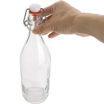 SWING TOP Glass Bottle, 1L/ 33fl. oz, Pack of 4, Clear