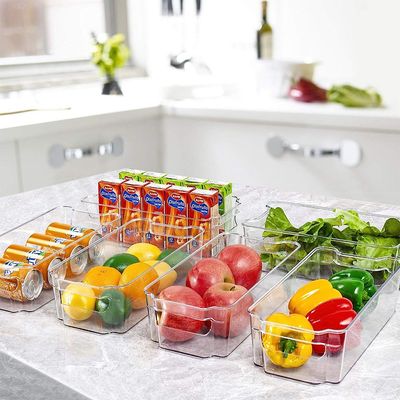 Quesera Refrigerator Organizer Bins - 8 Pieces, 12.5in Long, Clear