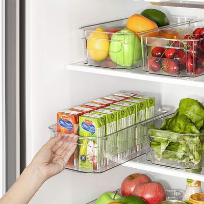Quesera Refrigerator Organizer Bins - 8 Pieces, 12.5in Long, Clear