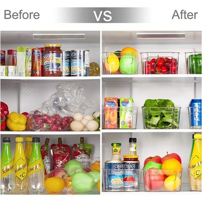 Quesera Refrigerator Organizer Bins - 8 Pieces, 12.5in Long, Clear