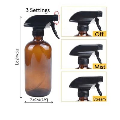 Quesera Empty, Amber Glass spray bottle-500ml