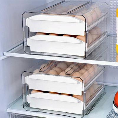  TWO LAYER EGG STORAGE BOX FOR NEAT AND TIDY REFRIGERATORS