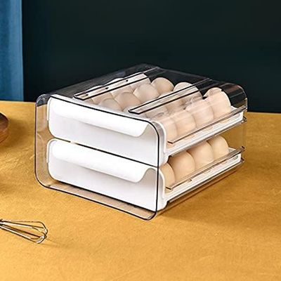  TWO LAYER EGG STORAGE BOX FOR NEAT AND TIDY REFRIGERATORS