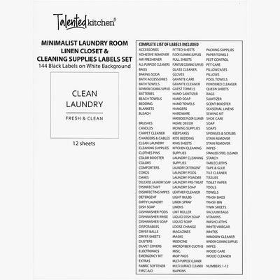 144  Laundry Room Labels & Home Kitchen Labels for Storage Bins - Cleaning Labels for Jars Spray Bottles Linen & Laundry Room Organization…