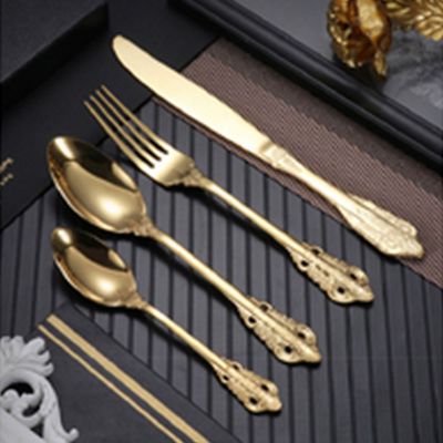 Royal Glimmer Gold cutlery for perfect Table setting- set of 24 pcs
