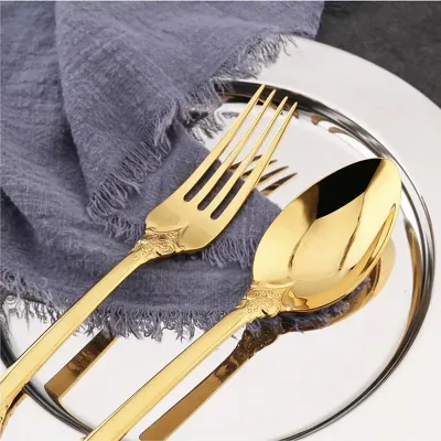 Royal Glimmer Gold cutlery for perfect Table setting- set of 24 pcs