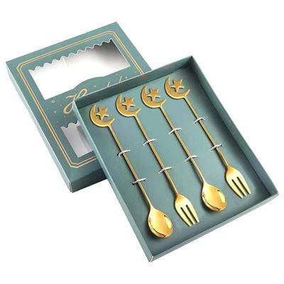 Ramadan Tableware with  Moon Shape Stainless steel Dessert Spoon