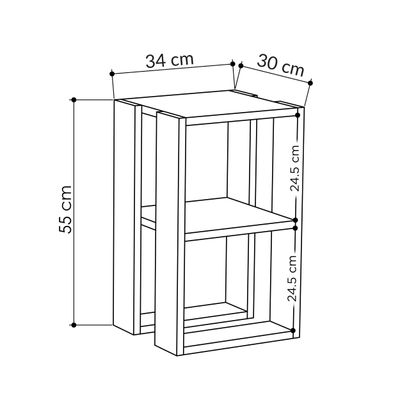 Mourah Lonie Nightstand - Anthracite - 2 Years Warranty