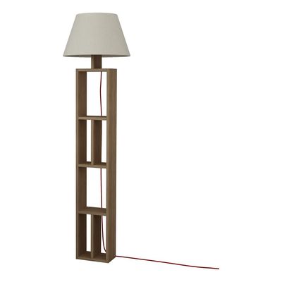 Mourah Giorno Floor Lamp- Oak/Linen - 2 Years Warranty