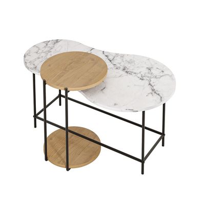 Mourah Cuddle Coffee Table Carrara/ Oak - 2 Years Warranty