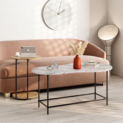 Mourah Cuddle Coffee Table Carrara/ Oak - 2 Years Warranty