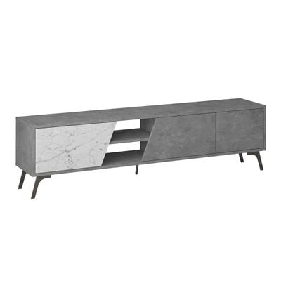 Mourah Fiona Tv Stand Up To 70 Inches With Storage - Retro Grey/ Carrara - 2 Years Warranty