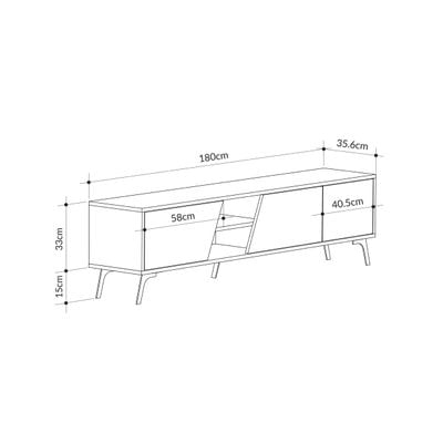 Mourah Fiona Tv Stand Up To 70 Inches With Storage - Retro Grey/ Carrara - 2 Years Warranty