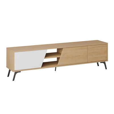 Mourah Fiona Tv Stand Up To 70 Inches With Storage - Oak/ White - 2 Years Warranty