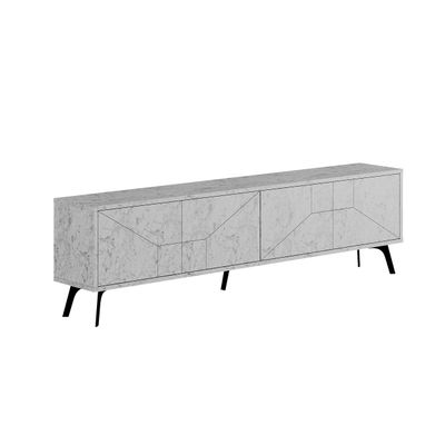 Mourah Dune Tv Stand Up To 70 Inches With Storage - White Marble - 2 Years Warranty