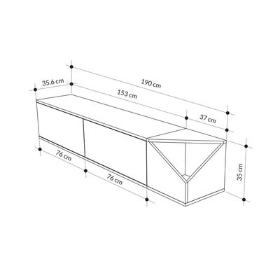 Mourah Aulos Tv Stand Up To 65 Inches With Storage - White/ Oak - 2 Years Warranty