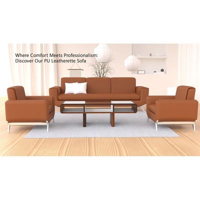 Mahmayi GLW SF165-1 Brown PU Leatherette Single Seater Sofa - Comfortable Living Room Furniture with Stylish Design (1-Seater, Brown)