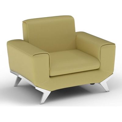 Mahmayi GLW SF165-1 Light Sandal PU Leatherette Single Seater Sofa - Comfortable Living Room Furniture with Stylish Design (1-Seater, Light Sandal)