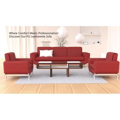 Mahmayi GLW SF165-1 Maroon PU Leatherette Single Seater Sofa - Comfortable Living Room Furniture with Stylish Design (1-Seater, Maroon)