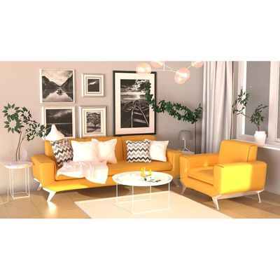 Mahmayi GLW SF165-1 Sandal PU Leatherette Single Seater Sofa - Comfortable Living Room Furniture with Stylish Design (1-Seater, Sandal)