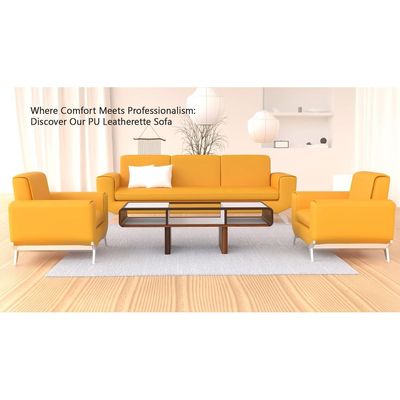 Mahmayi GLW SF165-1 Yellow PU Leatherette Single Seater Sofa - Comfortable Living Room Furniture with Stylish Design (1-Seater, Yellow)